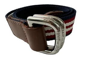 Janie and Jack Toddler Baby Boys Prep Navy Red White Striped Belt Size 2T to 3 - Picture 1 of 6