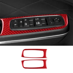 Cubierta de fibra de carbono para panel de reposabrazos central 2 piezas para Chrysler 300 2015-17 ROJO - Imagen 1 de 10