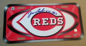 Jim Coates SIGNED Cincinnati Reds Plastic License Plate Inscribed AUTO #47 1963 - Picture 1 of 2