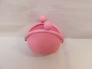 Vintage Pink Genuine Leather Kiss Lock Double Coin Change Purse - Picture 1 of 6