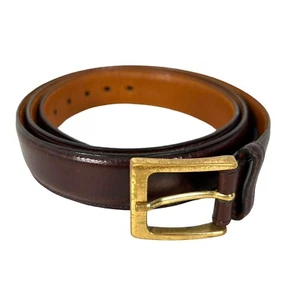 Trafalgar Brown Hand Polished Cortina Men’s Leather Belt Sz 42/105 Brass Buckle - Picture 1 of 14