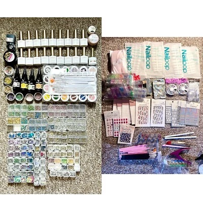 LOTE-HÁGALO USTED MISMO Kit de Esmalte de Manicura de Uñas Gel Herramientas de Lámpara UV Estrás Decoraciones de Uñas Foto 1 de 4