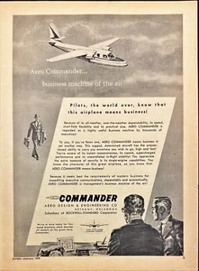Aero Commander Business Aircraft Vintage Print Ad 1959 - Picture 1 of 6