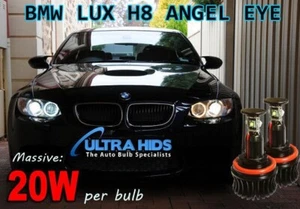 2 LUX BMW ANGEL EYES 20W E92 E93 E60 E70 E81 E87 Sport X5 LED Rings XENON UK A1 - Picture 1 of 4