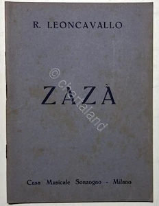 Libretto Opera - R. Leoncavallo - Zazà: Commedia Lirica in Quattro Atti - 1940 - Picture 1 of 1