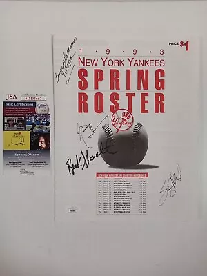 George Steinbrenner, Buck Showalter + 2 Signed 1993 NY Yankees Program JSA - *# - Image 1 of 4