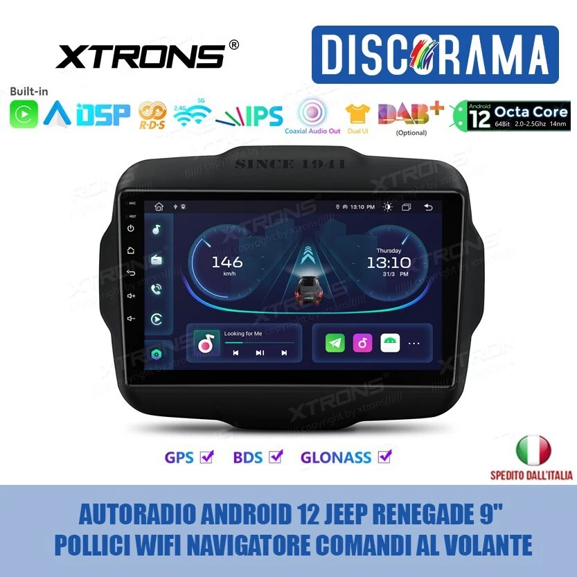 AUTORADIO ANDROID 12 JEEP RENEGADE 9" POLLICI WIFI NAVIGATORE COMANDI AL VOLANTE - Immagine 1 di 4