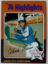 1975 Topps #1 Hank Aaron "74 Highlights" Mini Baseball Card *NM-NM+ *Braves