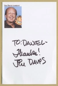 Jim Davis - Auteur de bande dessinée américain - Garfield - Carte dédicacée - Picture 1 of 1