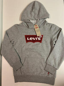 Levi’s Hoodie Boy’s 7/8 Gray Sweatshirt Pullover Logo NEW