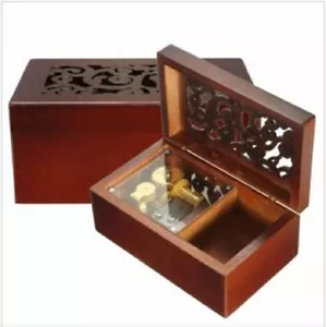 Wooden Rectangle Carving Jewelry Music Box ♫ TITANIC MAIN THEME SOUNDTRACK - Picture 1 of 2