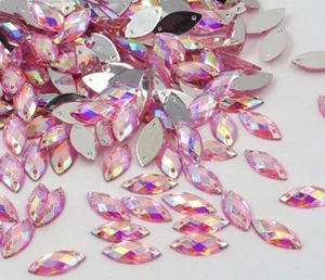 50 x Sewing Stitch Pink Jewel 15mm GEM CRYSTAL RHINESTONE trim - Picture 1 of 1