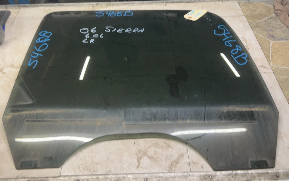 Conjunto de ventana de vidrio puerta trasera izquierda lado conductor Silverado Sierra 2001-2007 Foto 1 de 4