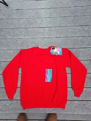 Винтажный Hanes ее путь толстовка женщин средний красный Crewneck пустой 90-х новый - Изображение 1 из 4