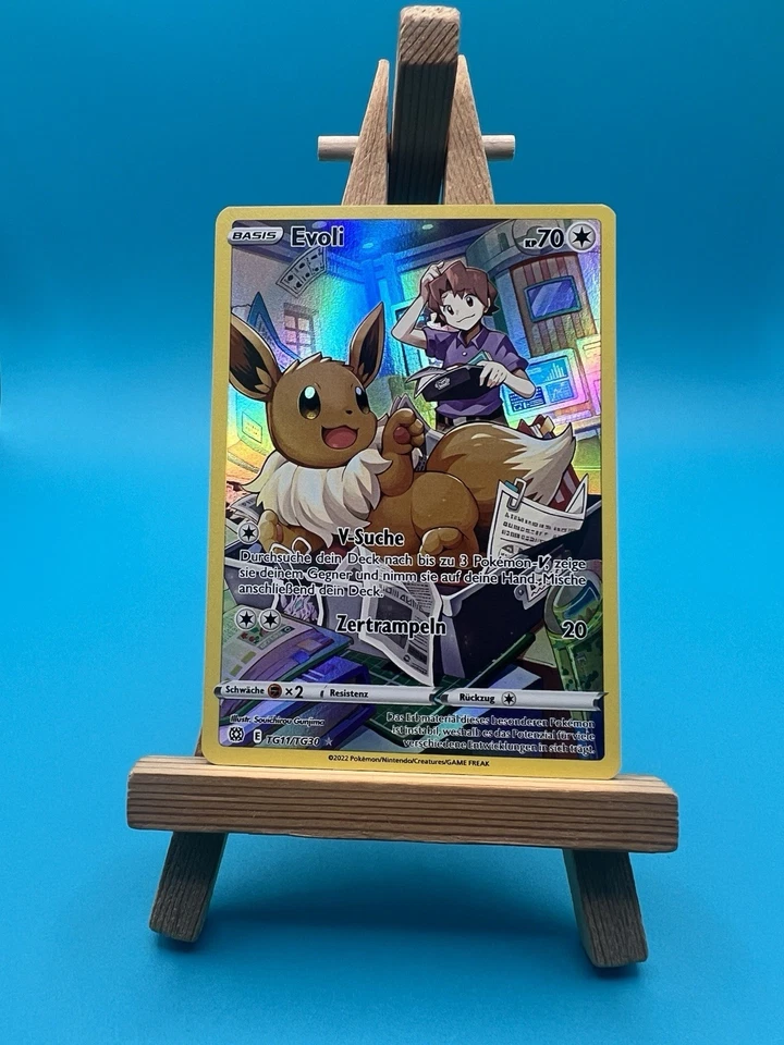 Evoli Illustration Rare Pokemon Karte Deutsch TG11/TG30 Strahlende Sterne - Bild 1 von 1