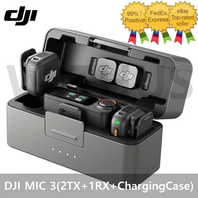 DJI MIC 3 (2TX + 1RX + ChargingCase) Wireless Lavalier Microphone Full Set= - Image 1 of 4