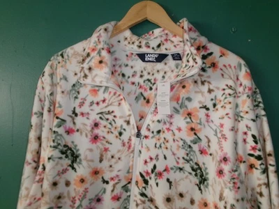 NUEVO CON ETIQUETAS Lands End Floral Polar Cremallera Top/Chaqueta Talla 3X Foto 1 de 4