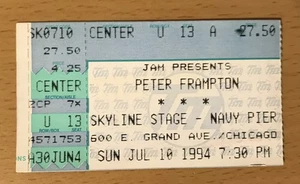 1994 PETER FRAMPTON CHICAGO KONZERT TICKET STUB DO YOU FEEL LIKE COMES ALIVE - Bild 1 von 2