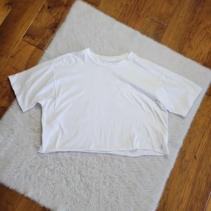 FP Movement Free People Boxy Cropped Shirt Tee Women's Small Oversized White - Picture 1 of 8