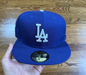 New Era 59fifty Los Angeles Dodgers Fitted Hat 1981 World Series Blue Size 8 - Picture 1 of 7