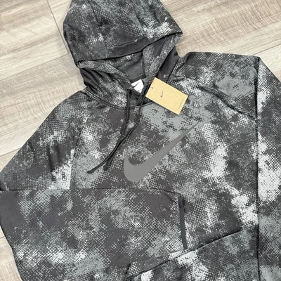 Nike Therma-FIT Mens Versatile Pullover Hoodie FZ1088-010 Black Camo Size XL NEW - Image 1 of 4