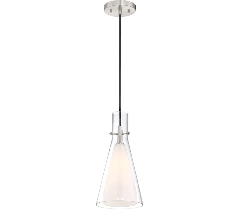 Colgante cónico George Kovacs P23-084, 1 luz 60 vatios, níquel cepillado Foto 1 de 1