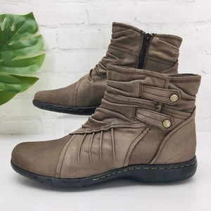Cobb Hill New Balance Boots Women's 8.5 Pandora Zip Ankle CAG11AL Brown Leather - Picture 1 of 16