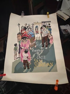 Fiesta San Sebastian 1980 silkscreen Puerto Rico Art Latin American   - Picture 1 of 5