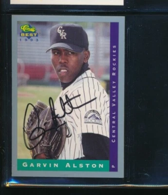 1993 Classic #163 Garvin Alston Central Valley Rockies Signed Autograph (DR27) - Image 1 of 2