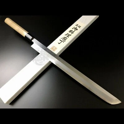 Cuchillo de Chef Japonés Aritsugu Sakimaru Takohiki 270 mm 11" Funda de Acero Azul Foto 1 de 4