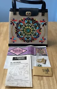Vintage 1969 Jewel Tone Regency Leinen Geldbörse Handtasche # 1160 ""Bild"" + Papierkram - Bild 1 von 11