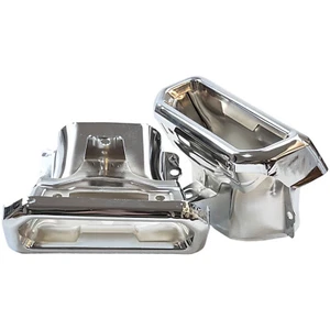 Pair Exhaust Tips Bezels for Chevy Silverado GMC Sierra 1500 2019-2024 Silver - Picture 1 of 6