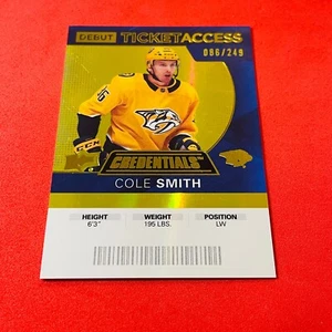 Cole Smith .. 086/249 GIALLO .. Nashville Predators .. Credenziali UD 2020-21 - Foto 1 di 3