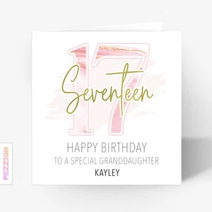 Personalised 17th Birthday Card For Sister Friend Daughter Niece Granddaughter - Picture 1 of 6