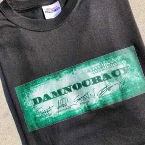 Deadstock Damnocracy TV Band Ted Nugent Jason Bonham Sebastian Bach Black Tee - Picture 1 of 10