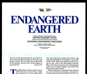 1988-12 National Geographic WELTKARTE BEDROHTE ERDE große Karte Dez. B(A) - Bild 1 von 3
