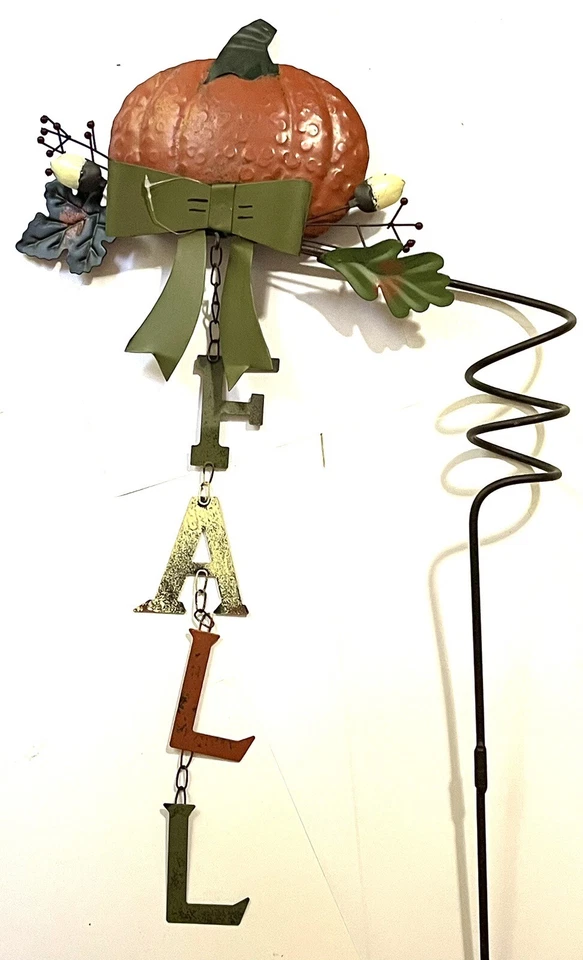 南瓜花园桩带落标志金属叶 Sunset Vista 2D 37x15 英寸 — 第 1/3 张图片