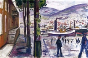 Bergen Harbor-Edvard Munch - 1916, A1 - Picture 1 of 1