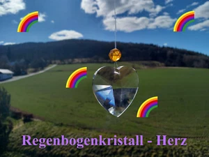 Regenbogenkristall HERZ Ostern Suncatcher Sonnenfänger 55mm Rainbow Feng Shui - Bild 1 von 4