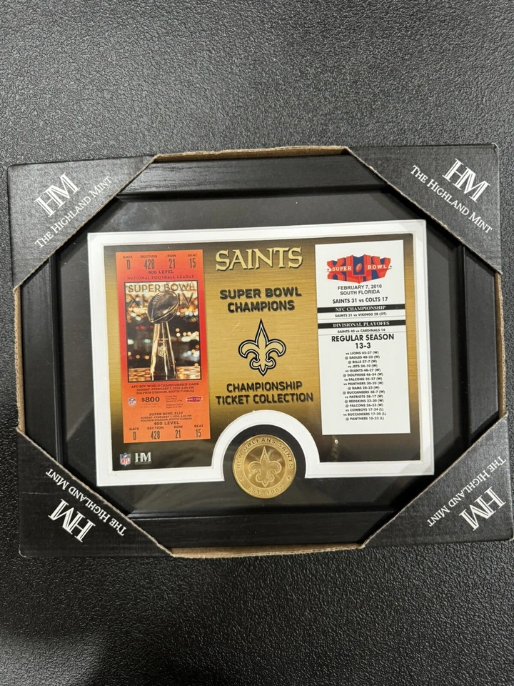 Colección de boletos del Campeonato de los New Orleans Saints de la NFL de The Highland Mint Foto 1 de 1