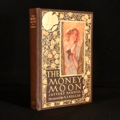 1911 The Money Moon Jeffrey Farnol First Edition Illustrated Decorative Binding - Image 1 of 4