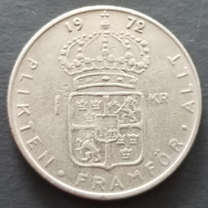 Schweden 1972 ~ 1 Krone Münze ~ KM # 826a - Bild 1 von 2