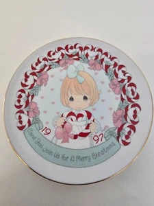 Vintage 1997 Precious Moments Enesco 4 Zoll Teller Frohe Weihnachten Tischdeko - Bild 1 von 2