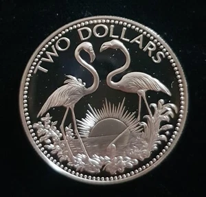 MDS BAHAMAS DOS DÓLARES 1976-FM PP / PRUEBA "FLAMENCOS", PLATA #H - Imagen 1 de 2