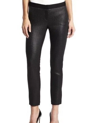 Pantalones Yoana Baraschi para mujer talla 8 esmoquin elásticos armadura en negro precio de venta sugerido por el fabricante 262 USD Foto 1 de 4