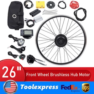 350W 26In Front Electric Bicycle E-Bike Motor Conversion Kit Cycling+LCD Display - Picture 1 of 22