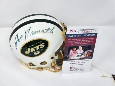 JOE NAMATH signed JETS mini helmet JSA COA - Image 1 of 3