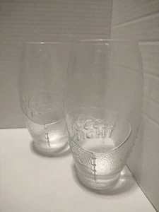 COORS LIGHT Football Shape Clear Beer Glasses - Set of 2 - Picture 1 of 3