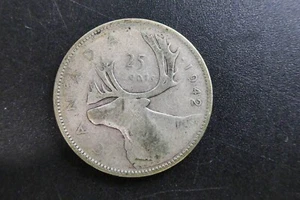 *KENGO* 1942 Canada Silver quarter dollar coin 25 cents- Circulated @539 - Bild 1 von 2