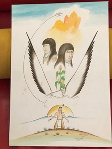 PAUL VIGIL ORIGINAL WATERCOLOR PAINTING 1979 15.5" X 10.75"  - Picture 1 of 4